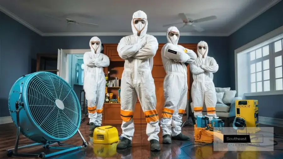 Total Water Damage Restoration crew ready to dry a water damaged home in Smyrna, GA